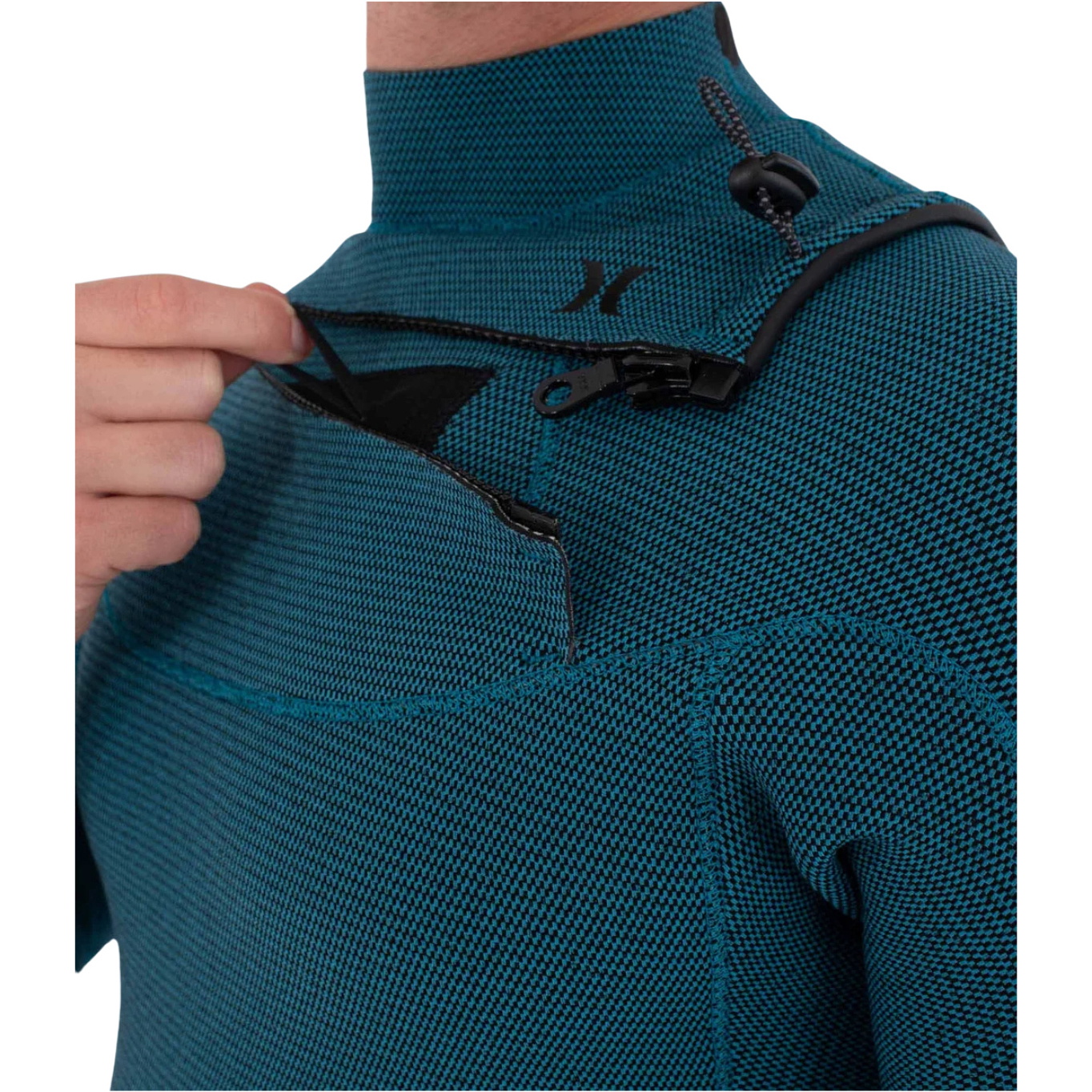 2026 Hurley Männer Plus 4/3mm Chest Zip Neoprenanzug MFS0012403 - Black / Skyblue